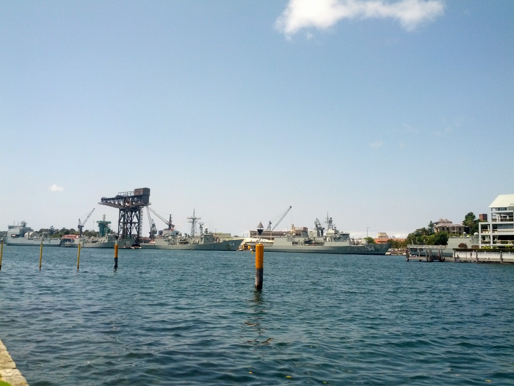Sydney's military port - I really want to find out what they use that massively bulky crane to lift - tanks maybe?