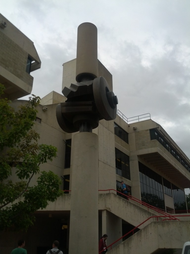 Outside the conference hall.